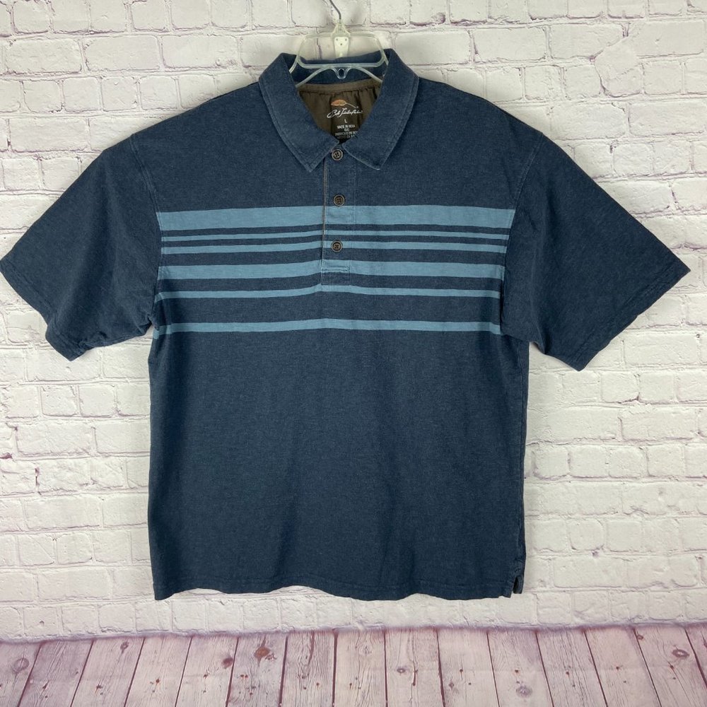 BUNDLED Bob Timberlake Blue Polo Sz: Large and FREE Izod Plaid Shorts Sz:34